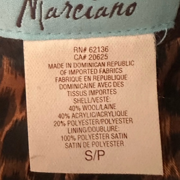 Marciano Wool Blend Tie-Waist Collar Coat Jacket, Chocolate Brown, Size S/P - Picture 12 of 13